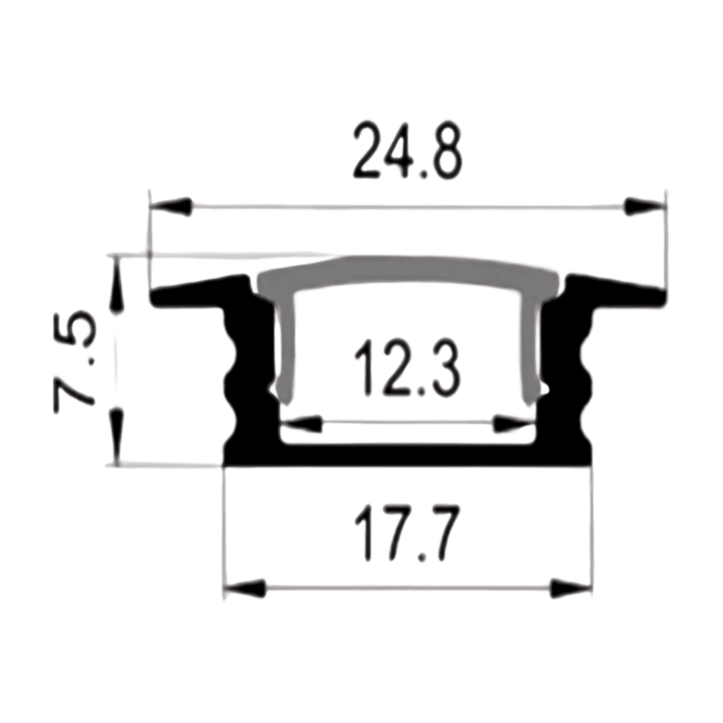 ALUMINIUM PROFILE ZL-24.8 x 7.5