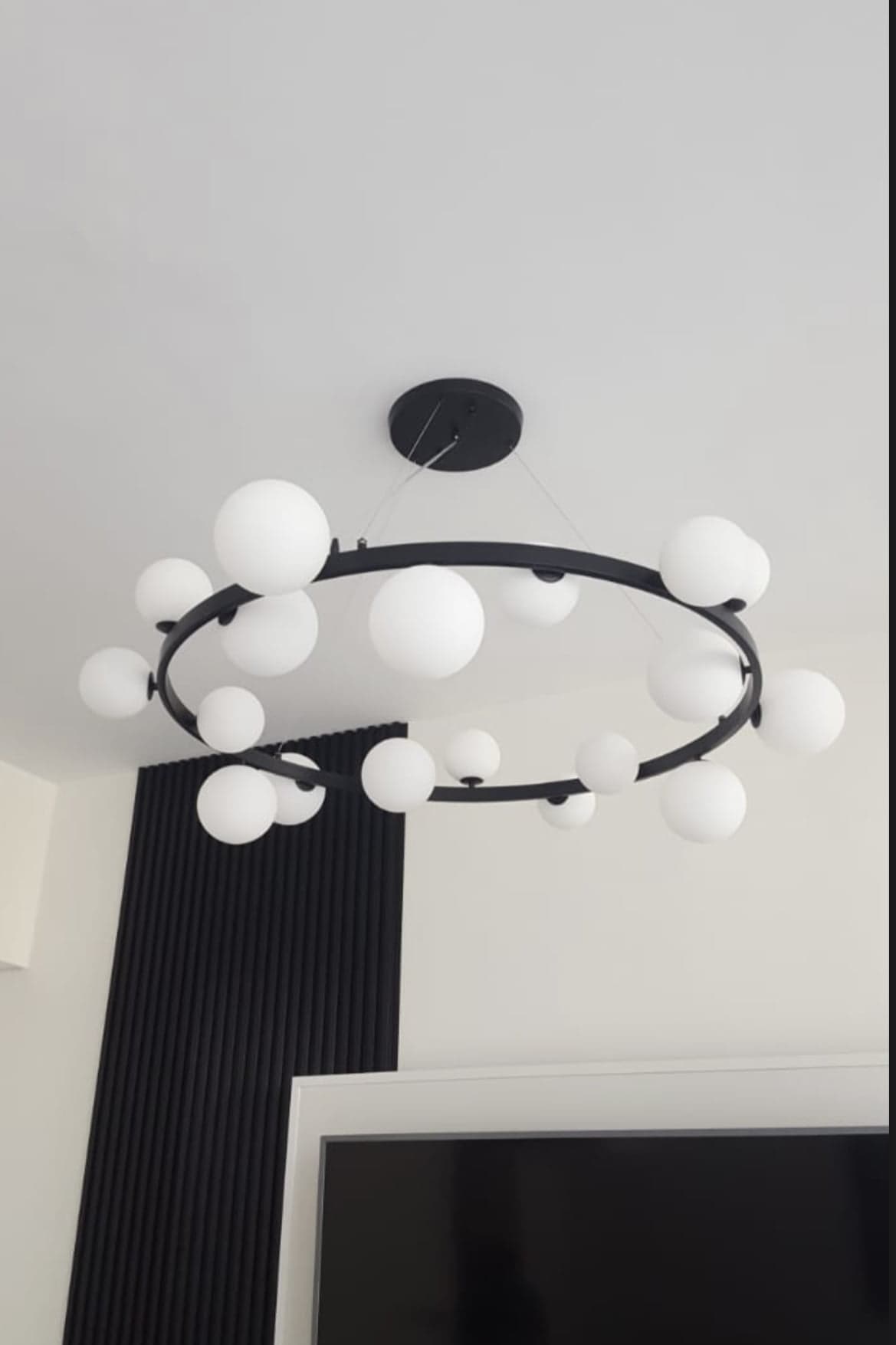 RING BLACK ALUMINIUM BODY WITH GLASS
