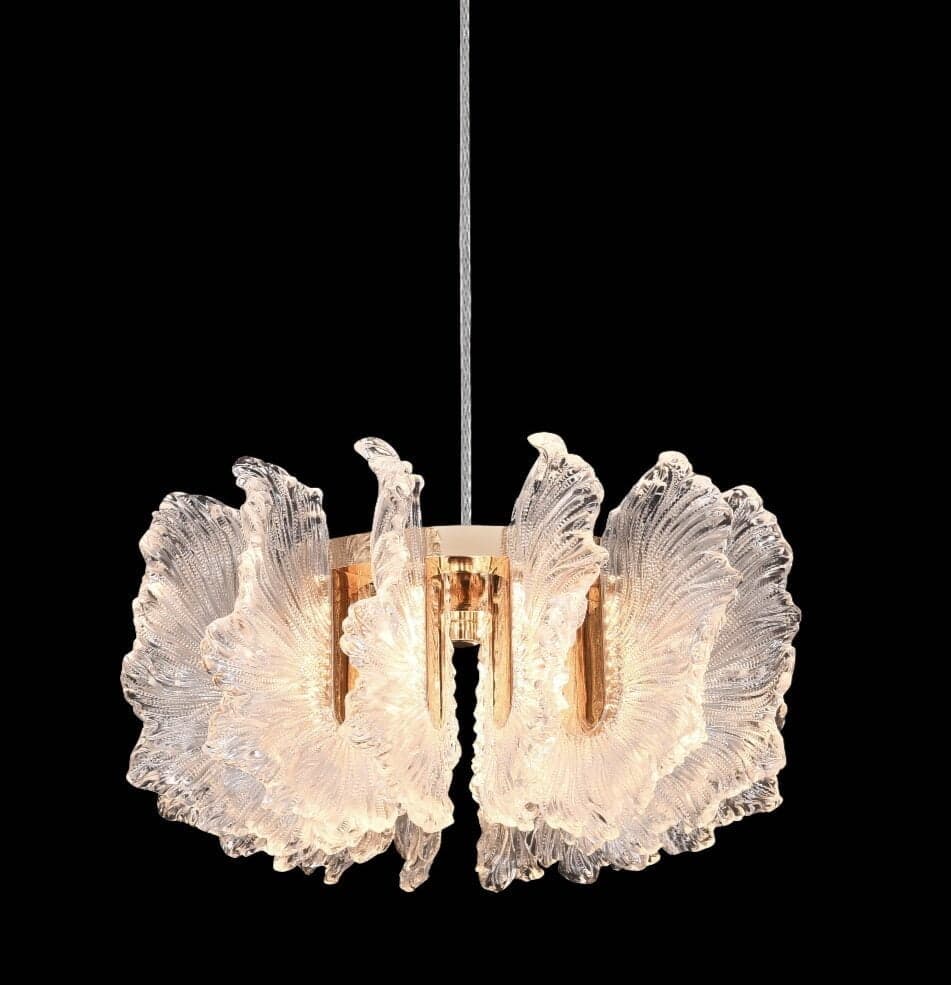FLOWER PENDANT GOLD & CRYSTAL FINISH