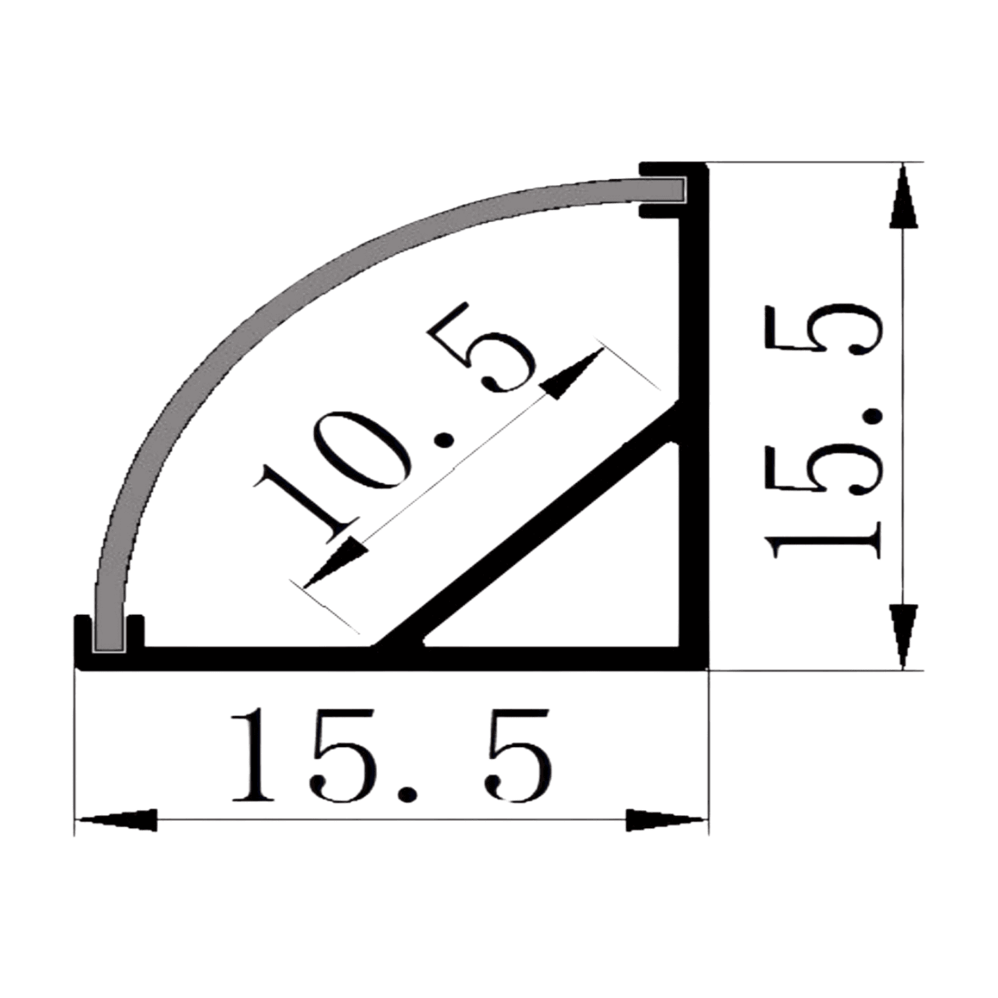 ALUMINIUM PROFILE ZL-1515 (CORNER)