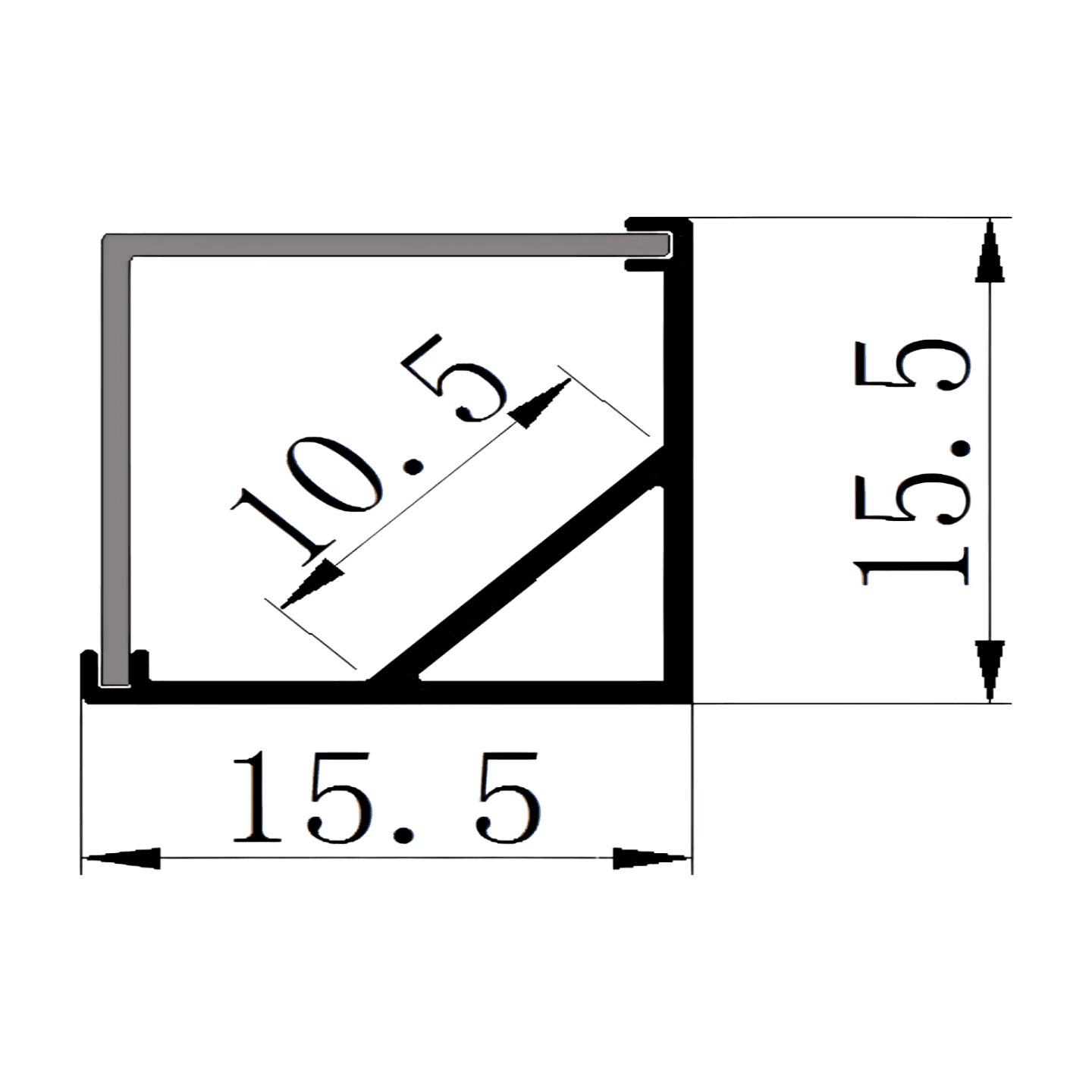 ALUMINIUM PROFILE ZL-1515 (CORNER)