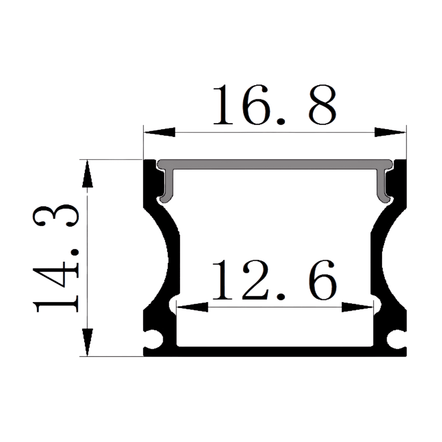 ALUMINIUM PROFILE ZL-16.8 X 14.3