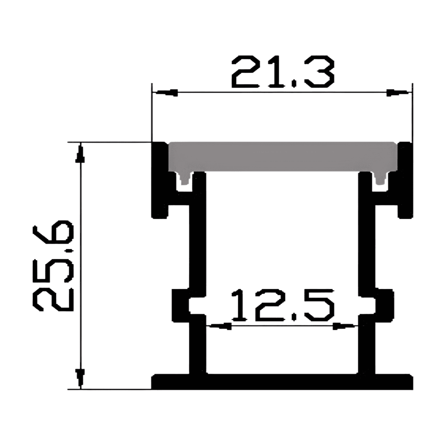ALUMINIUM PROFILE ZL-21.3 X 25.6