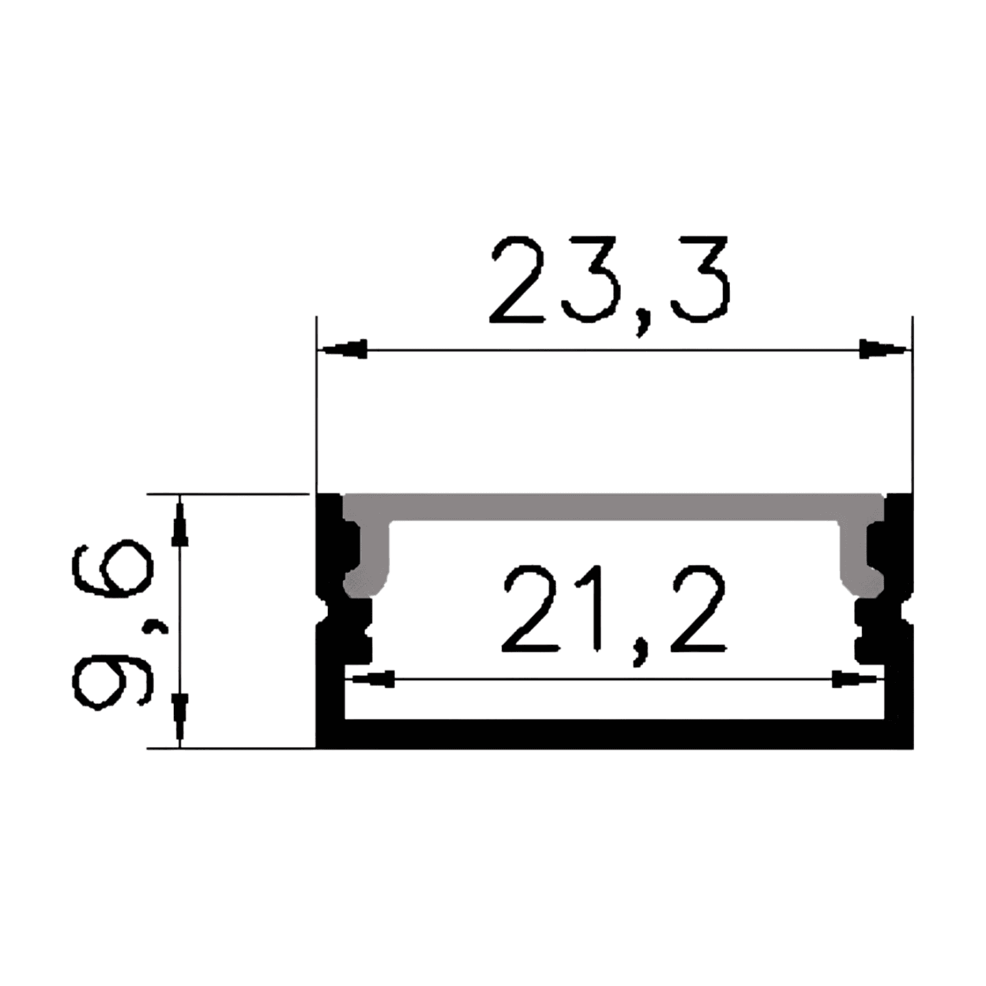 ALUMINIUM PROFILE ZL-23.3 X 9.6