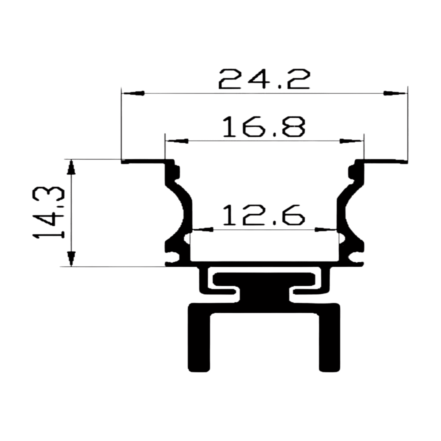 ALUMINIUM PROFILE ZL-24.2 X 14.3