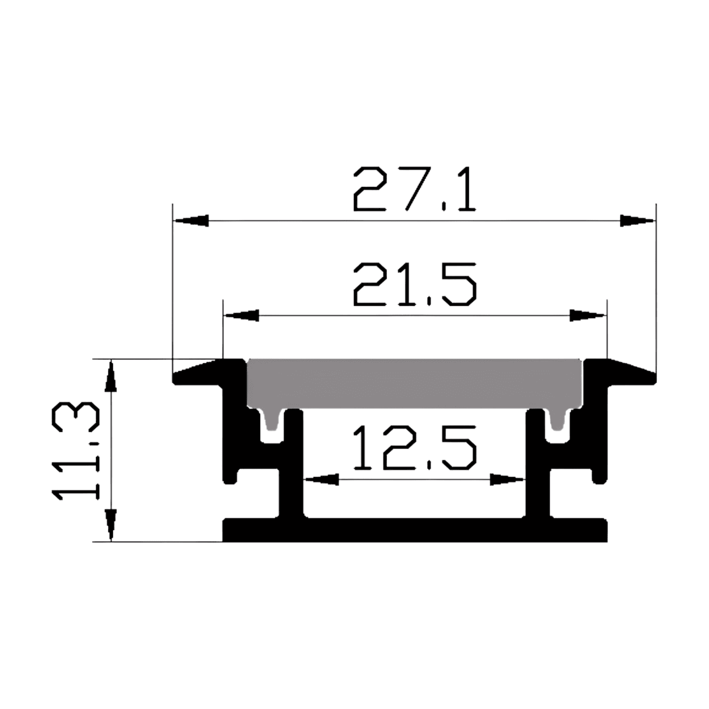 ALUMINIUM PROFILE ZL- 27.1 X 11.3