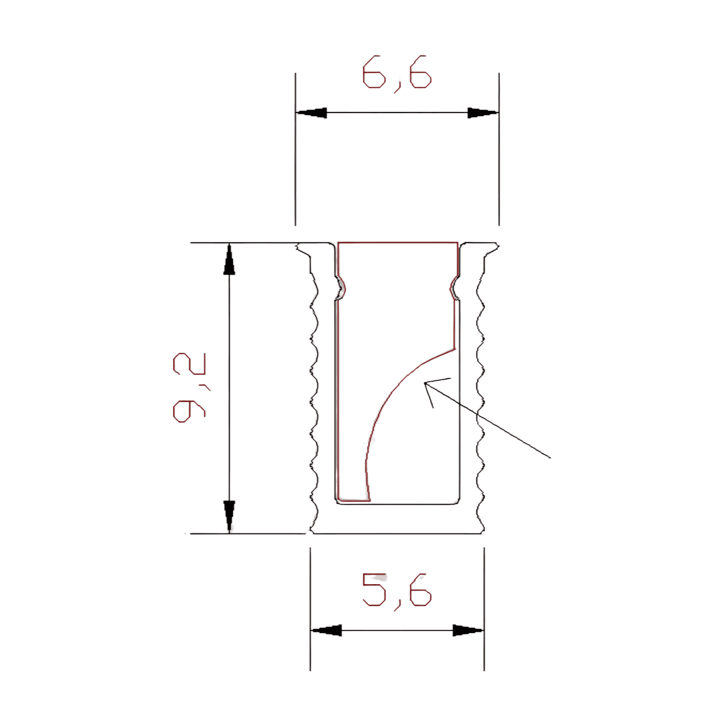 ALUMINIUM PROFILE ZL-6.6 X 9.2
