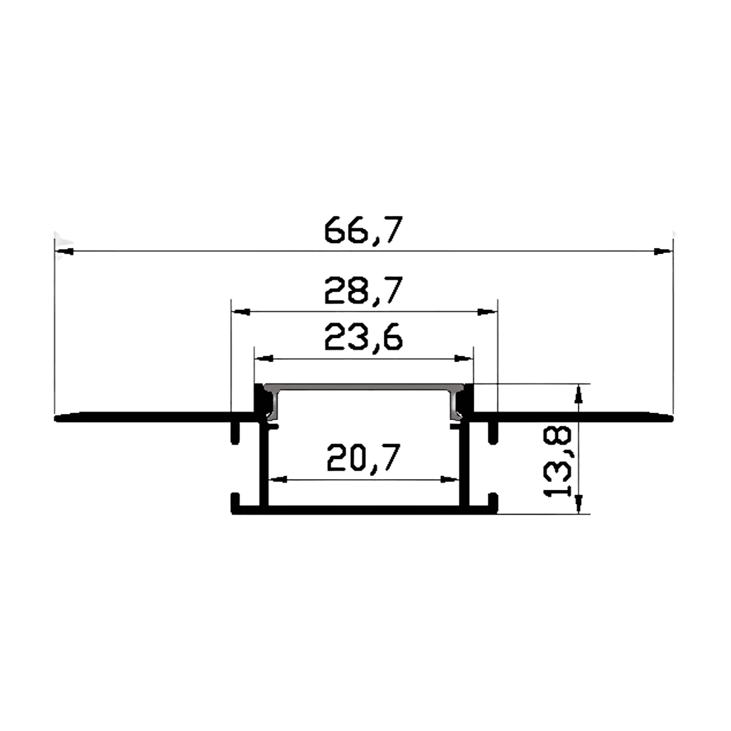 ALUMINIUM PROFILE ZL-66.7 X 13.8
