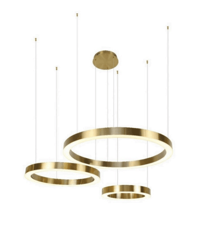 ROUND SUSPENDED LIGHT GOLD FINISH