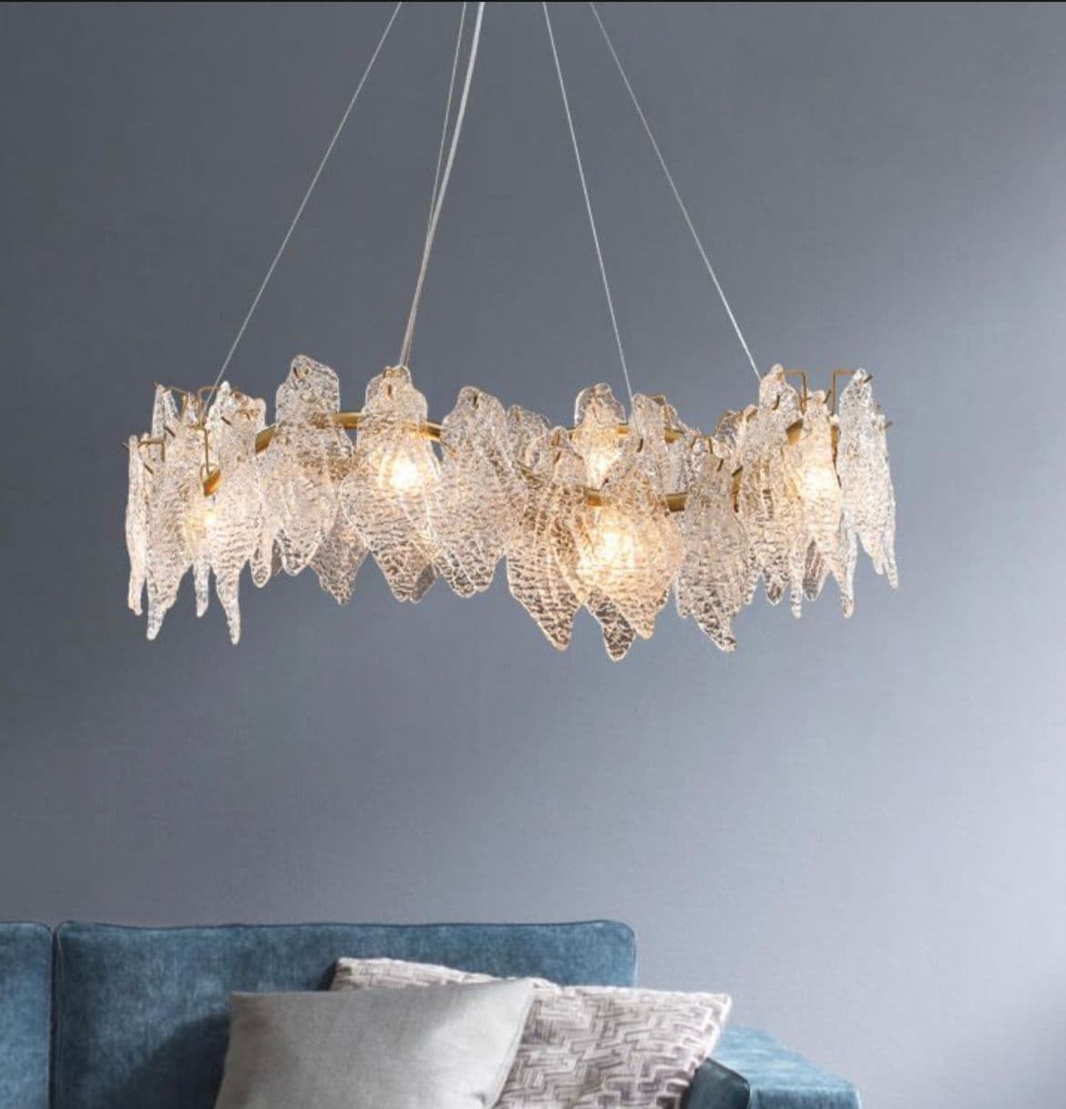 CRYSTAL GLASS PENDANT MATT GOLD BODY